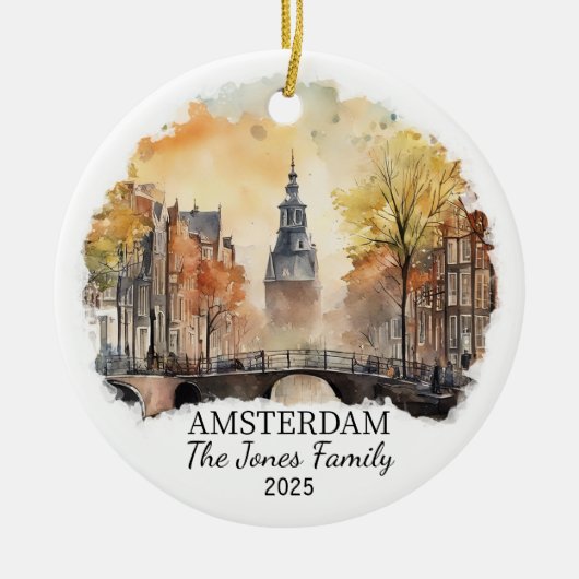 Personalisiertes Amsterdamer Ornament, Niederlande Keramik Ornament (Vorne)