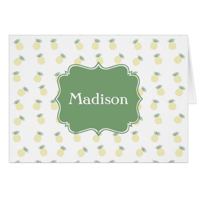 Personalisiertes Ananas-Briefmarken-Muster (Vorderseite (Horizontal))