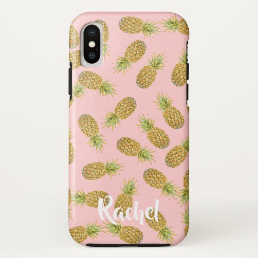 Personalisiertes Ananas-Muster Case-Mate iPhone Hülle (Rückseite)