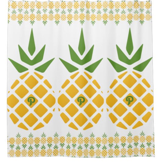 Personalisiertes Ananas-Muster Duschvorhang (Vorderseite)