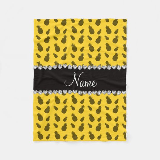 Personalisiertes Ananas-Muster Fleecedecke (Vorderseite)
