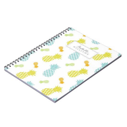 Personalisiertes Ananas-Muster Notizblock (Linke Seite)