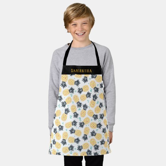 Personalisiertes Ananas-Muster Schürze (Getragen)