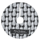 Personalisiertes Ananas-Muster Weihnachtsfeiertag Polyester Weihnachtsbaumdecke (Vorderseite)