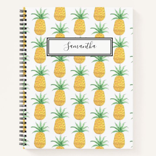 Personalisiertes Ananas-Notebook Notizblock (Vorderseite)