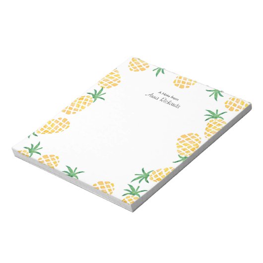 Personalisiertes Ananas-Notepad Notizblock (Rotiert)
