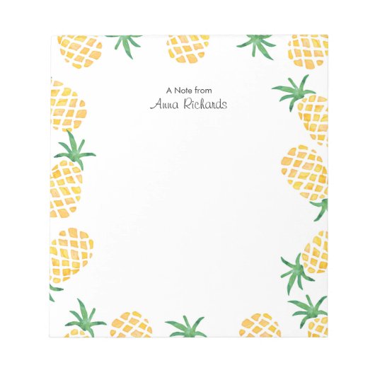 Personalisiertes Ananas-Notepad Notizblock (Vorderseite)