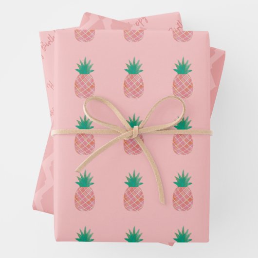 Personalisiertes Ananas-Wrapping Paper-Set Geschenkpapier Set (Beispiel)