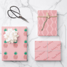 Personalisiertes Ananas-Wrapping Paper-Set