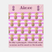 Personalisiertes Ananas-Zitat Fleecedecke (Vorderseite)