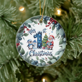 Personalisiertes Andenken an Babys erstes Weihnach Keramik Ornament