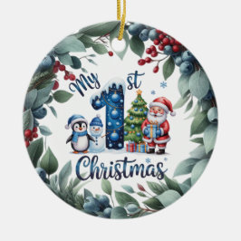 Personalisiertes Andenken an Babys erstes Weihnach Keramik Ornament
