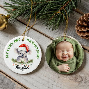 Personalisiertes Andenken mit Namen & Foto mit süß Keramik Ornament
