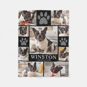 Personalisiertes Andenkenfoto für verstorbene Hund Fleecedecke