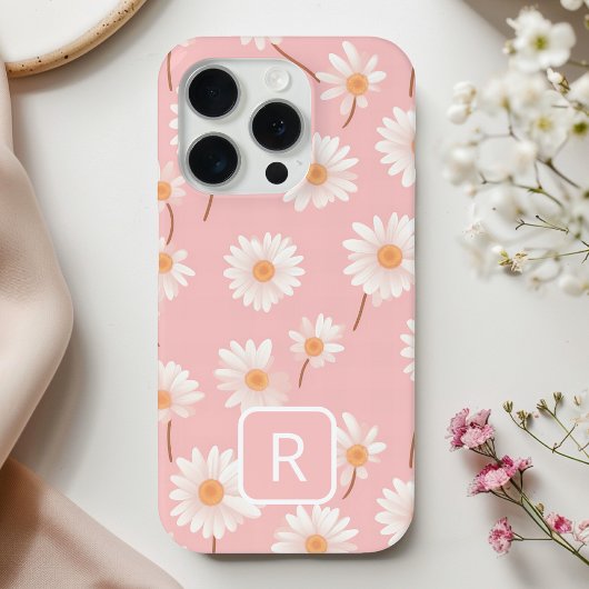 Personalisiertes anfängliches Daisy-Muster auf Sof Case-Mate iPhone Hülle