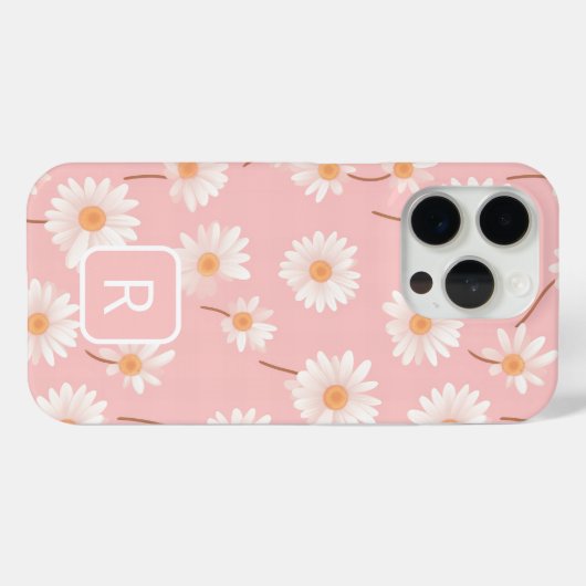 Personalisiertes anfängliches Daisy-Muster auf Sof Case-Mate iPhone Hülle (Rückseite (Horizontal))