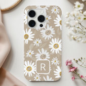 Personalisiertes anfängliches Daisy-Muster Beige Case-Mate iPhone Hülle