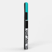 Personalisiertes Anfangsaqua-aquamariner schwarzer Case-Mate iPhone Hülle (Hinten/Rechts)