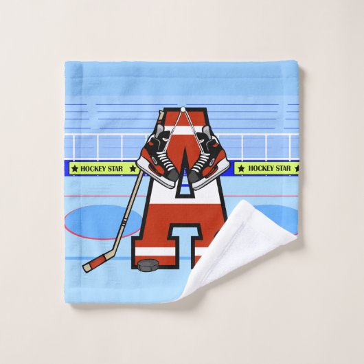 Personalisiertes Anfangseis-Hockey Badhandtuch Set (Waschlappen)