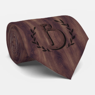 Personalisiertes Anfangsmonogramm Elegante Holzmas Krawatte