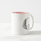 Personalisiertes Anfangsschreiben | Monogramm mode Zweifarbige Tasse (VorderseiteRechts)