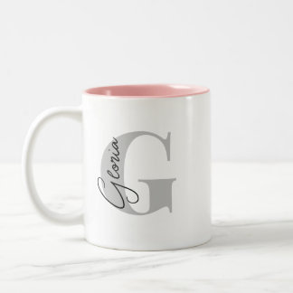 Personalisiertes Anfangsschreiben | Monogramm mode Zweifarbige Tasse