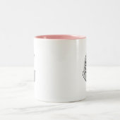 Personalisiertes Anfangsschreiben | Monogramm mode Zweifarbige Tasse (Mittel)