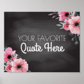 Personalisiertes Angebot | Floral Chalkboard-Zeich Poster (Vorne)