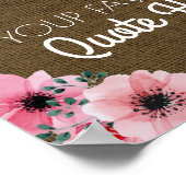 Personalisiertes Angebot | Floral Rustic Burlap Si Poster (Ecke)