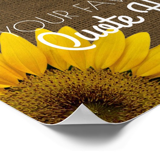 Personalisiertes Angebot | Rustikale Burlap Sonnen Poster (Ecke)