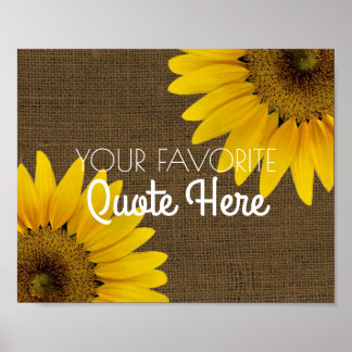 Personalisiertes Angebot | Rustikale Burlap Sonnen Poster