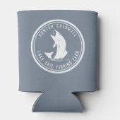 Personalisiertes Angelemblem staubig blue Dosenkühler (Rückseite)