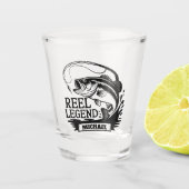 Personalisiertes Angelglas Reel Legend Schnapsglas (Vorderseite)
