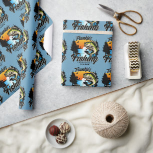 Personalisiertes Angelturnier Fisch Angler Forelle Geschenkpapier