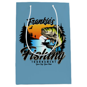 Personalisiertes Angelturnier Fisch Angler Forelle Mittlere Geschenktüte
