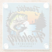 Personalisiertes Angelturnier Fischfeindlichkeit Glasuntersetzer (Rückseite)