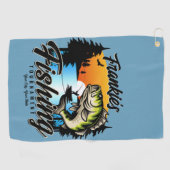 Personalisiertes Angelturnier Fischfeindlichkeit Golfhandtuch (Horizontal)