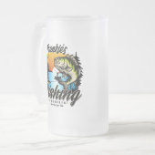 Personalisiertes Angelturnier Fischfeindlichkeit Mattglas Bierglas (Vorderseite Links)