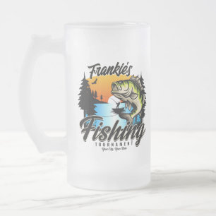 Personalisiertes Angelturnier Fischfeindlichkeit Mattglas Bierglas