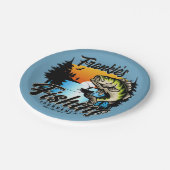 Personalisiertes Angelturnier Fischfeindlichkeit Pappteller (Schrägansicht)