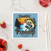 Personalisiertes Angelturnier Fischfeindlichkeit Serviette (Beispiel)