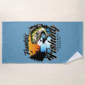 Personalisiertes Angelturnier Fischfeindlichkeit Strandtuch (Vorderseite)