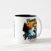 Personalisiertes Angelturnier Fischfeindlichkeit Zweifarbige Tasse (VorderseiteRechts)