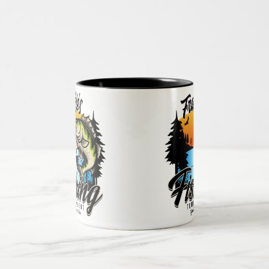 Personalisiertes Angelturnier Fischfeindlichkeit Zweifarbige Tasse (Mittel)