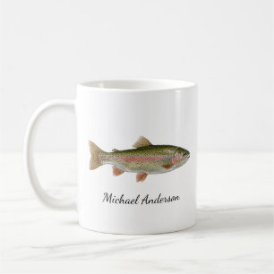 Personalisiertes Anglergeschenk – Forellen-Angel-D Kaffeetasse