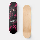 Personalisiertes Anime-Mädchen Rosa Skateboard Dec (Vorderseite)