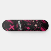 Personalisiertes Anime-Mädchen Rosa Skateboard Dec (Horizontal)