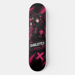 Personalisiertes Anime-Mädchen Rosa Skateboard Dec