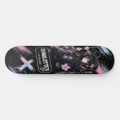 Personalisiertes Anime Pastell und schwarzes Skate Skateboard (Horizontal)