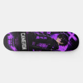 Personalisiertes Anime Schwarz Lila Samurai Skateboard (Horizontal)